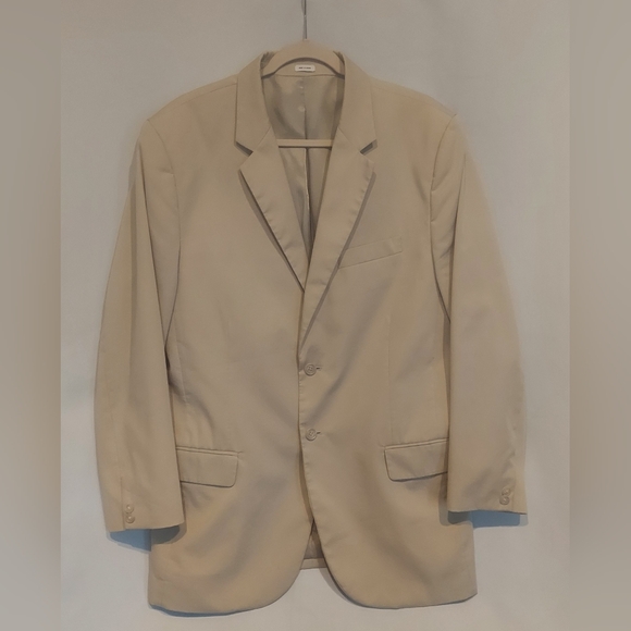 Calvin Klein Mens Beige 2-Button Double Vented Blazer/Sports Coat Size XL - Picture 1 of 13